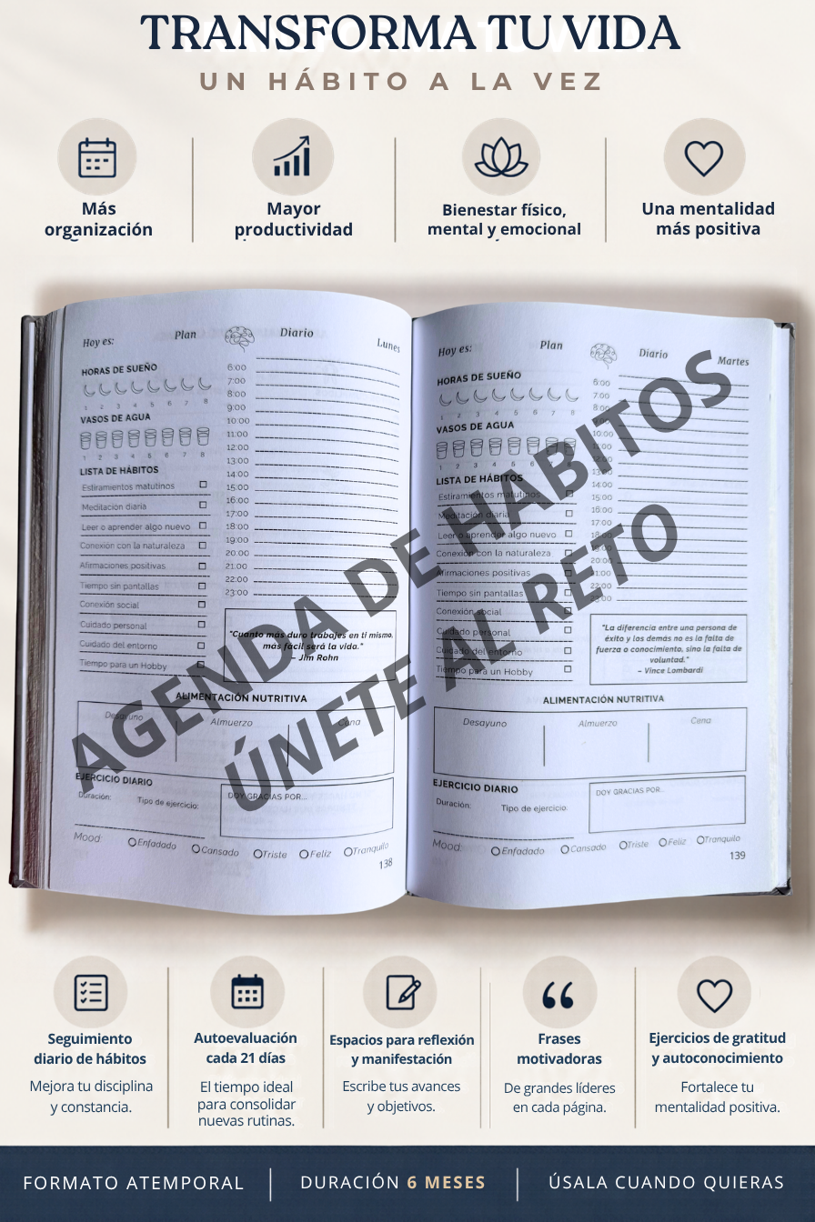 Agenda de hábitos atemporal