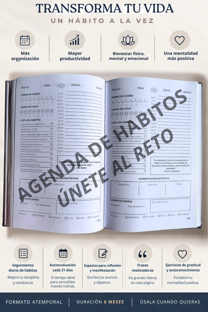 Agenda de hábitos atemporal